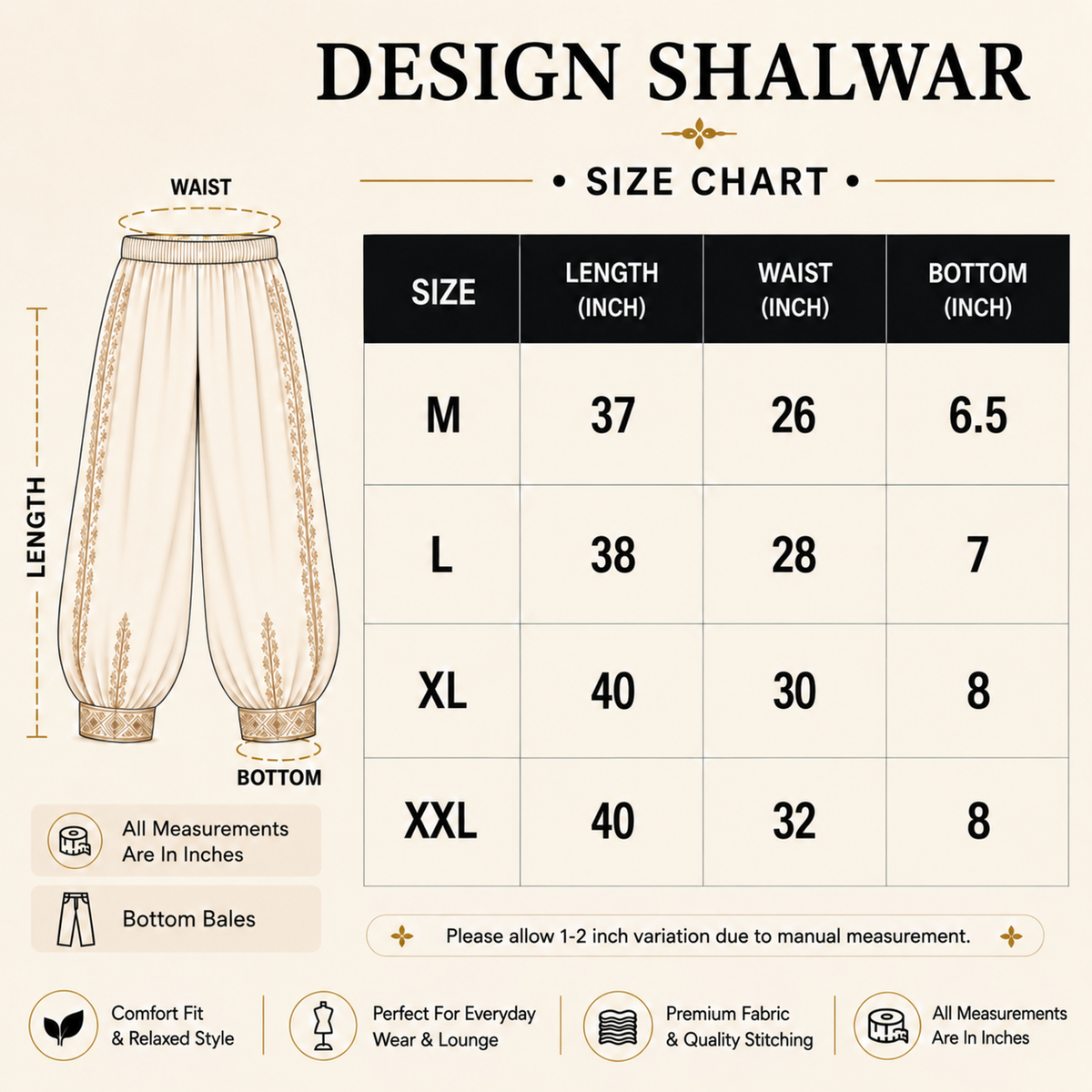 Luxe Lace Finish Shalwar | SKU: LS01