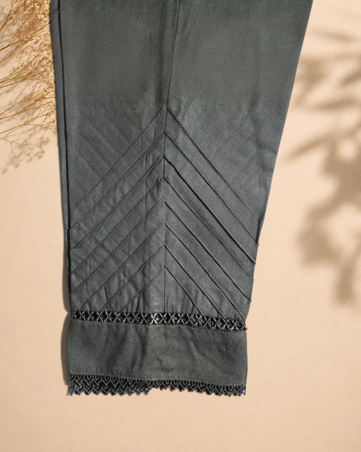 Signature V-Detail Pintuck Trousers | SKU: VPT01