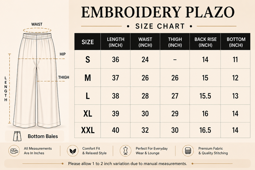 Elegant Embroidered Palazzo Pants | SKU: EP01