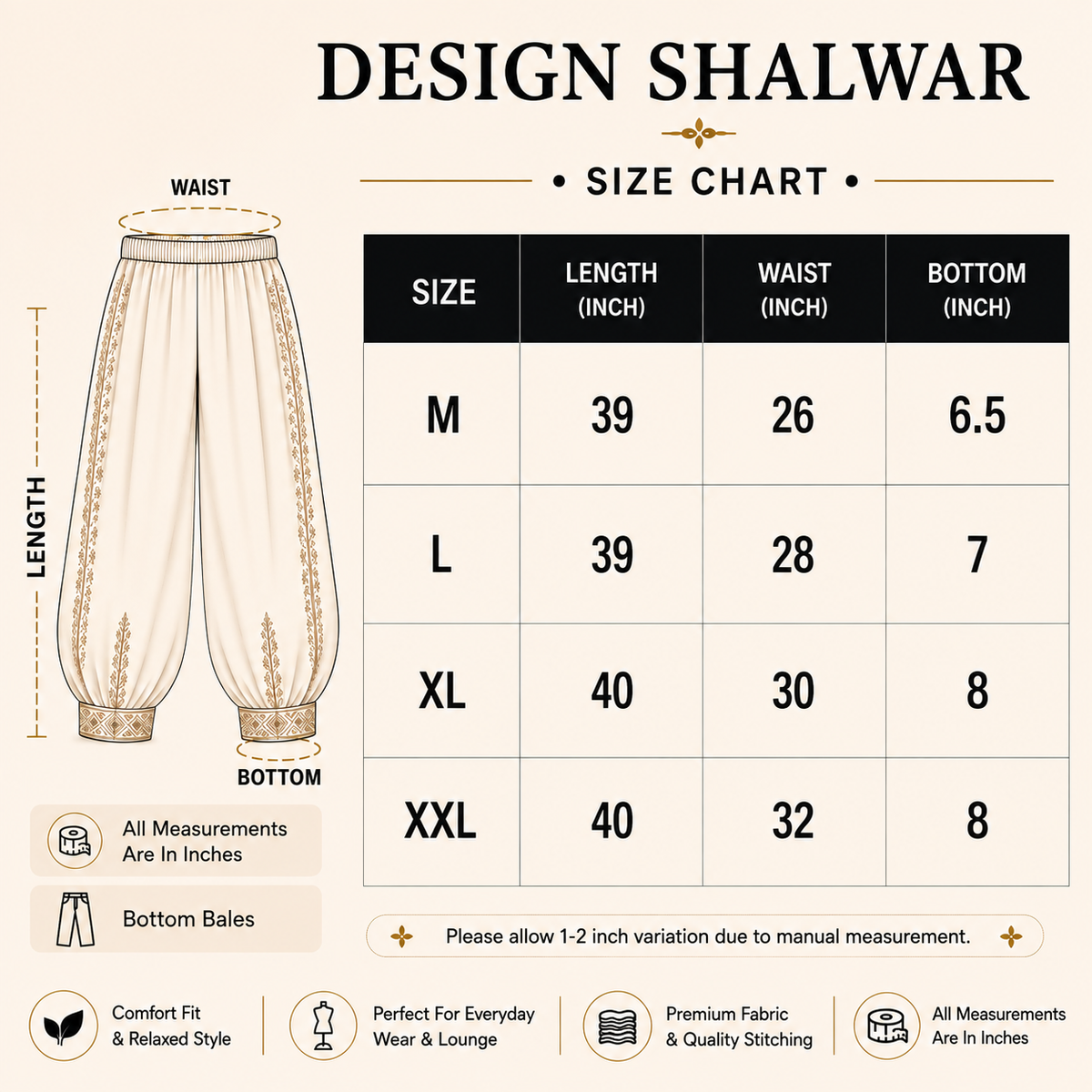 Premium Everyday Shalwar | SKU: PS01